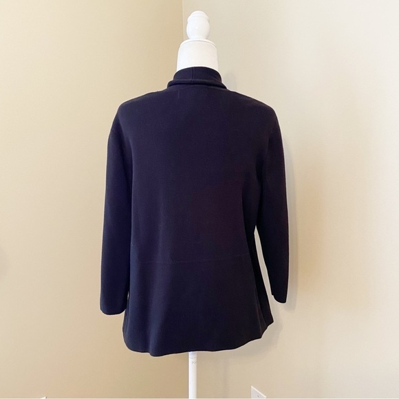 Kasper Button Front 3/4 Sleeve Black Cardigan -Large - Picture 3 of 12